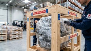 Penerapan standar packing kayu berlapis untuk mengamankan proses kirim barang besar dari cikarang.