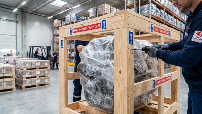 Penerapan standar packing kayu berlapis untuk mengamankan proses kirim barang besar dari cikarang.
